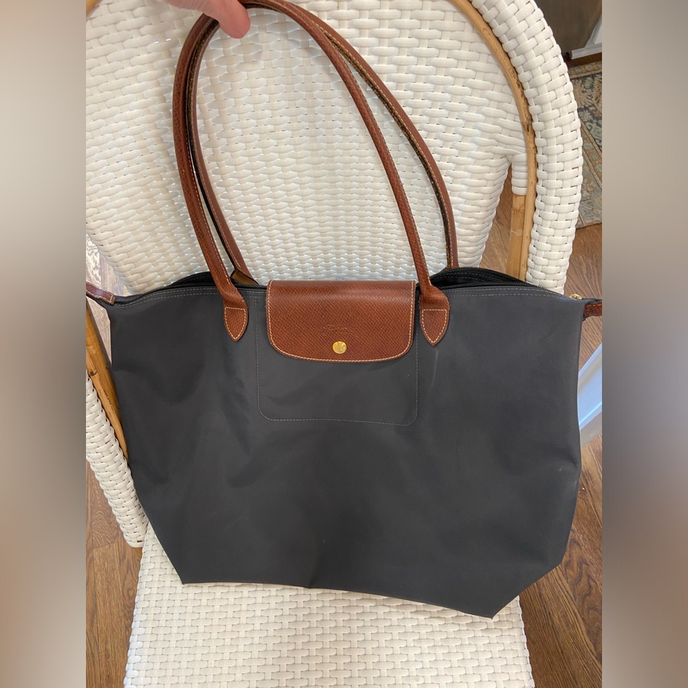 Longchamp Le Pliage Tote Large in Charcoal